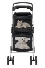 Glipet Twingo Çift Kabinli Kedi Köpek Arabası 68x52x102 Cm