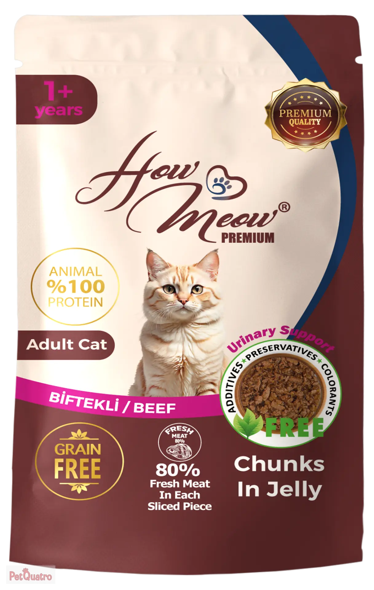 HOWMEOW YETİŞKİN KEDİ POUCH BİFTEKLİ 85 GR 24'LÜ