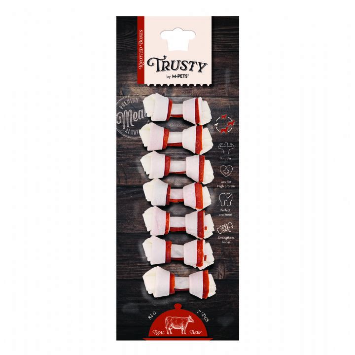 M-PETS TRUSTY BEEF DÜĞÜMLÜ KEMİK 7Lİ 84GR/6,4CM
