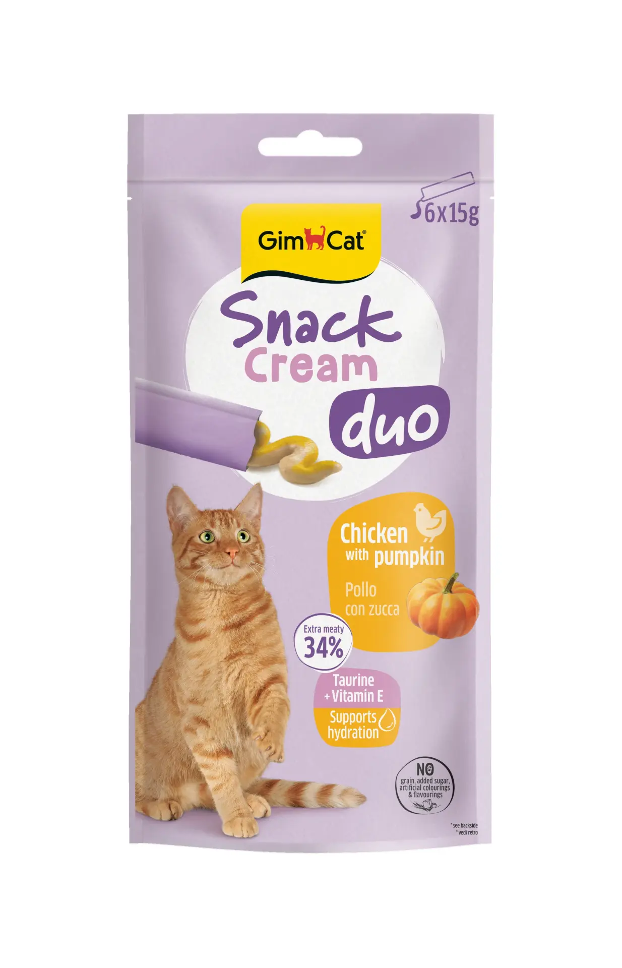 GİMCAT SNACKS CREAM DOU TAVUK&BALKABAK 6*15 GR