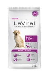 LAVİTAL KUZU ETLİ ORTA-BÜYÜK IRK YETİŞKİN KÖPEK MAMASI 3 KG