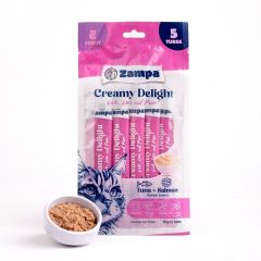 Zampa Creamy Delight Ton Balıklı & Somonlu Kedi Krema Ödül Maması - 16g x 5