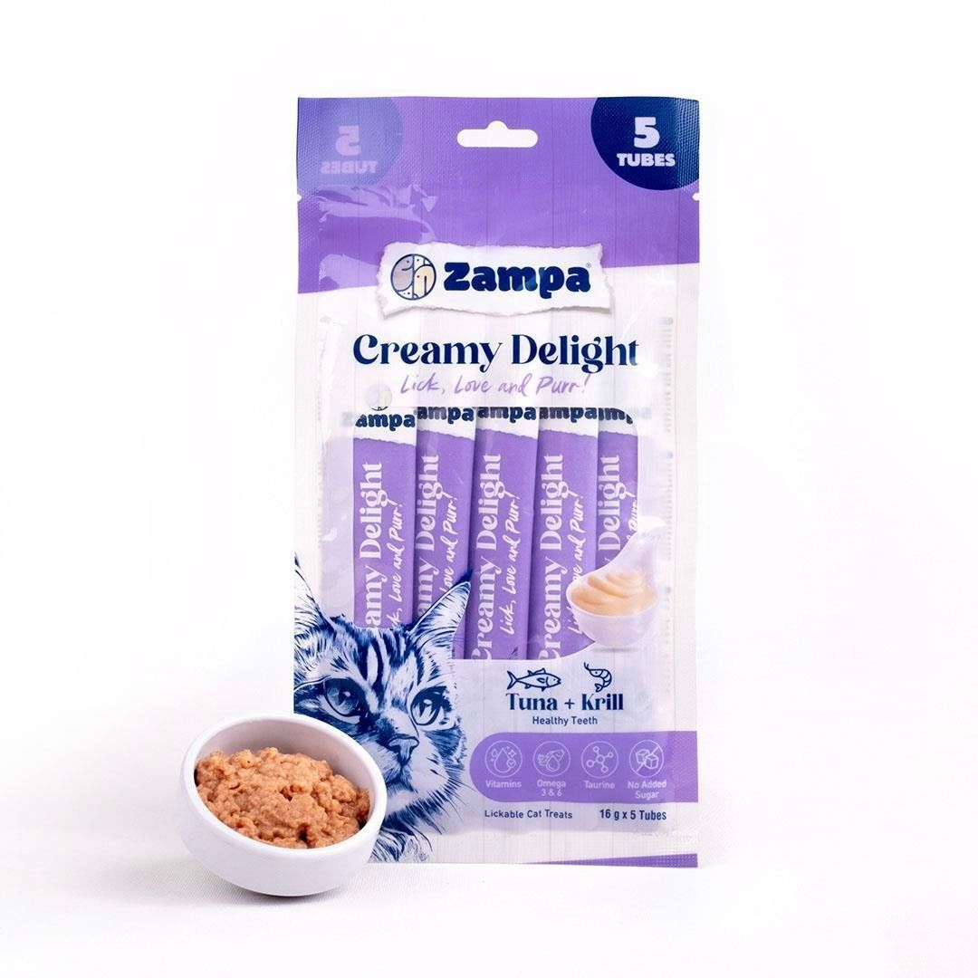 Zampa Creamy Delight Ton Balıklı & Krill Kedi Krema Ödül Maması - 16g x 5