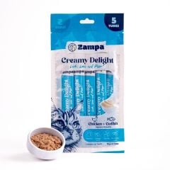 Zampa Creamy Delight Tavuklu & Morina Balıklı Kedi Krema Ödül Maması - 16g x 5