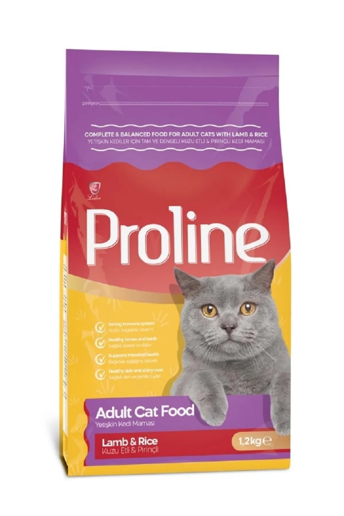 PROLİNE KUZU ETLİ & PİRİNÇLİ YETİŞKİN KEDİ MAMASI