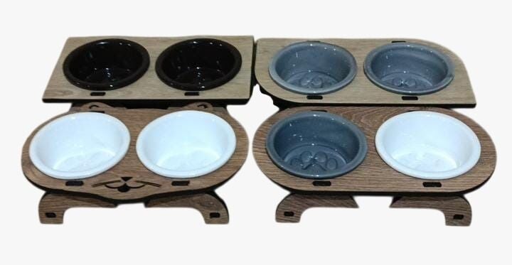 AHŞAP SERAMİK MAMA ABI İKİLİ