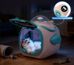 EWOX EVCİL HAYVAN ARABASI ASTRONOT FANLI BEYAZ