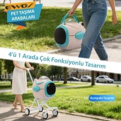 EWOX EVCİL HAYVAN ARABASI ASTRONOT FANLI PEMBE