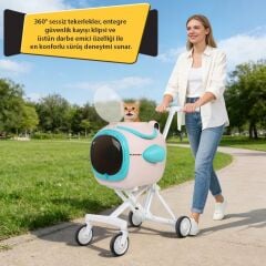 EWOX EVCİL HAYVAN ARABASI ASTRONOT FANLI PEMBE