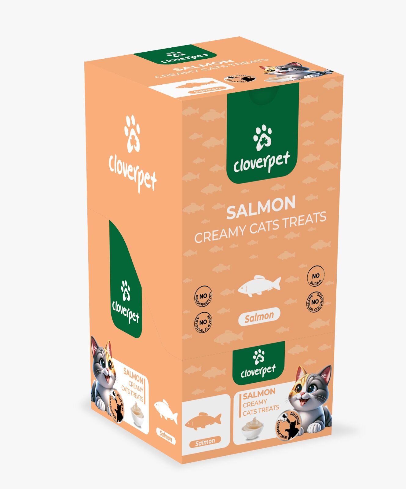 CLOVERPET SALMON CREAMY CATS 5*14 GR