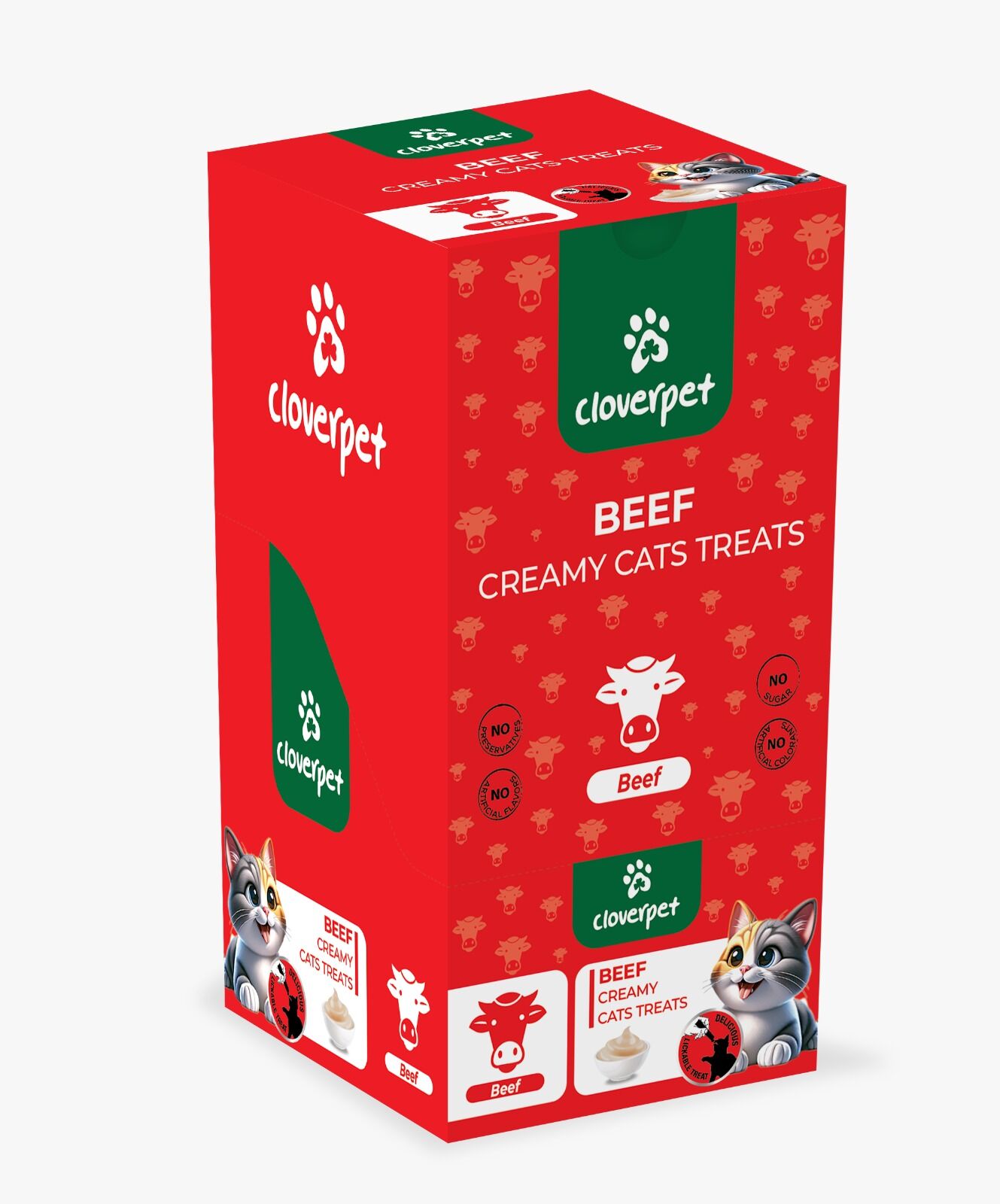 CLOVERPET BEEF CREAMY CATS 5*14 GR