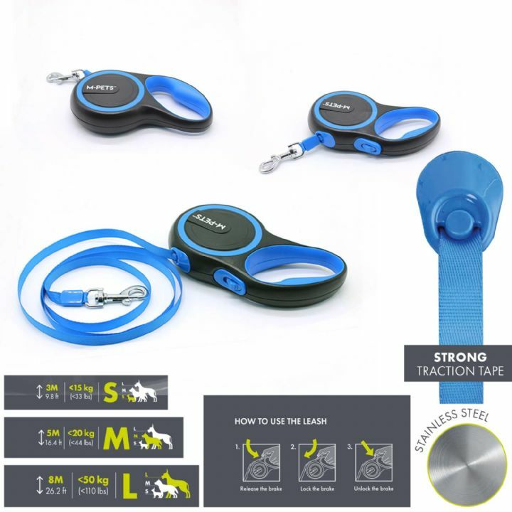 M-PETS LIBERTY OTOMATİK GEZDİRME ŞERİT 5MT/BLUE (M)