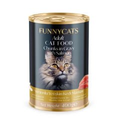 FUNNY CATS SOMONLU YETİŞKİN KEDİ KONSERVE MAMA 400 GR12'Lİ