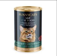 FUNNY CATS CİĞERLİ YETİŞKİN KEDİ KONSERVE MAMA 400 GR 12'Lİ
