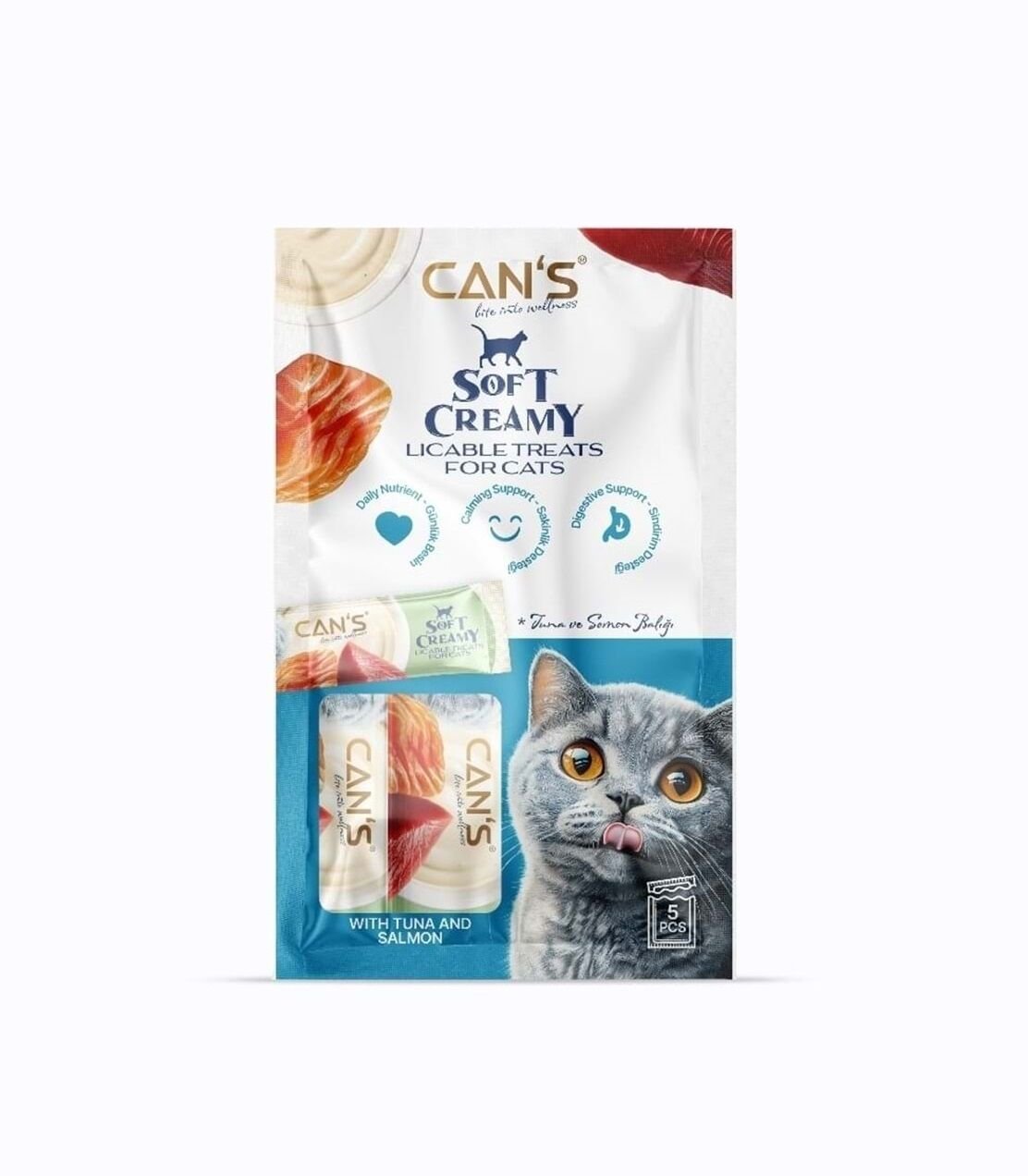 Cans Soft Creamy with tuna and salmon 5x15 gr