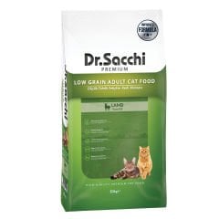 DR SACCHİ KEDİ MAMASI AZ TAHILLI KUZU ETLİ 10 KG