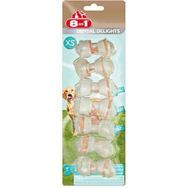 8IN1 DELİGHTS PRO DENTAL DİŞ SAĞLIĞI İÇİN KÖPEK ÖDÜLÜ KEMİĞİ TAVUKLU XS 84 GR