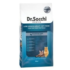 DR SACCHİ KEDİ MAMASI AZ TAHILLI SOMON-TON 10 KG