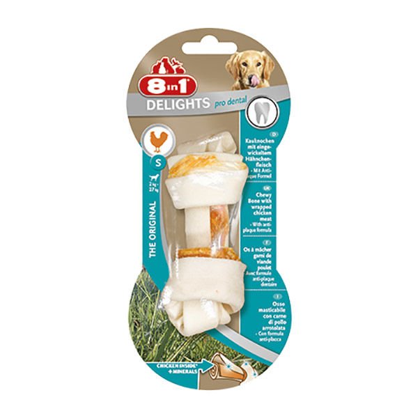 8IN1 DELİGHTS PRO DENTAL DİŞ SAĞLIĞI İÇİN KÖPEK ÖDÜL KEMİĞİ TAVUKLU S - 35 GR