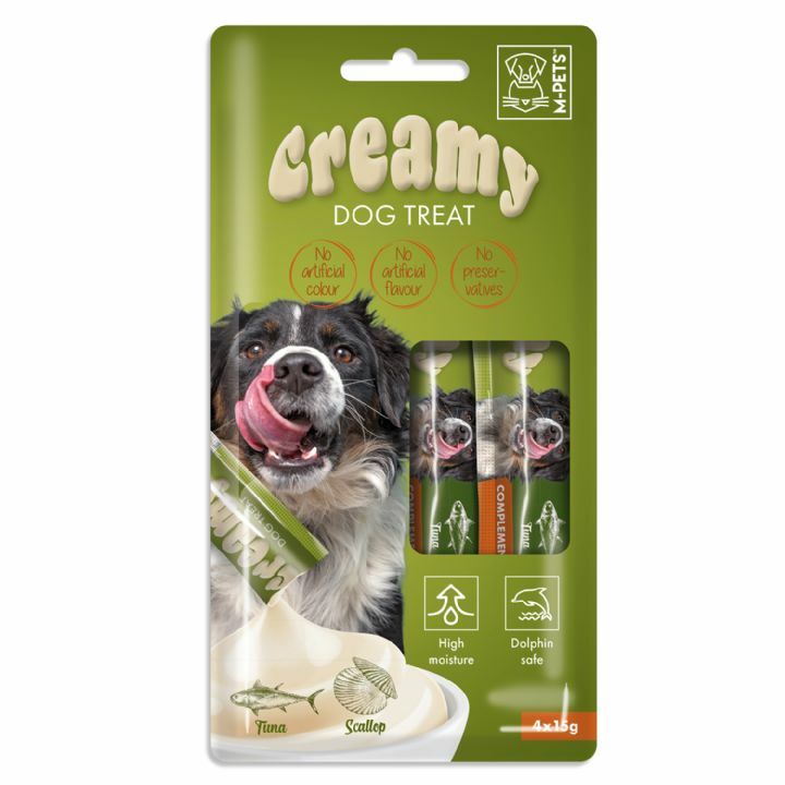 M-PETS KÖPEK ÖDÜLÜ CREAMY TON BALIK DENİZ TARAK 4x15 GR