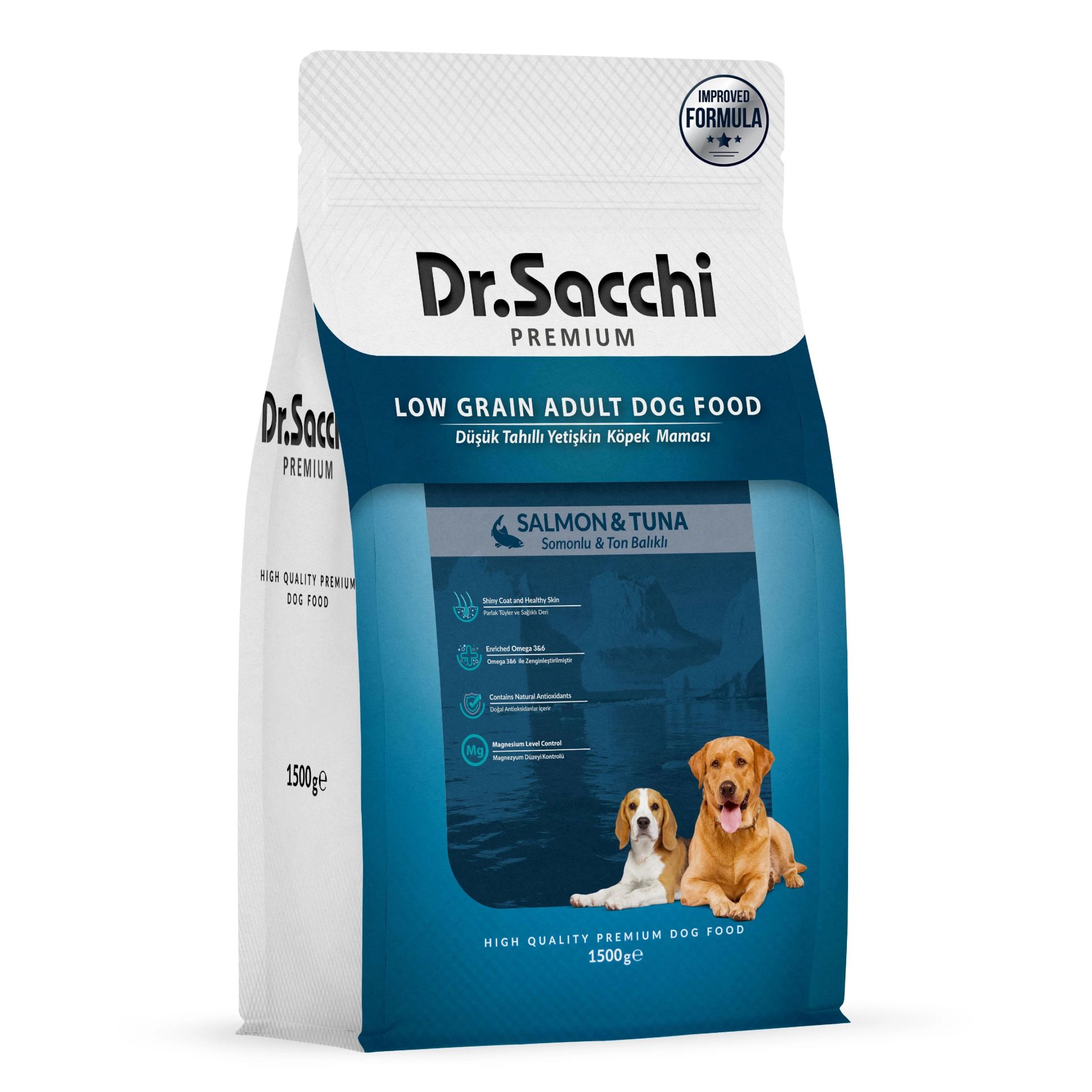 DR SACCİ KÖPEK MAMASI AZ TAHILLI SOMON-TON 1,5 KG