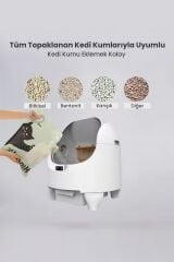ÜSTÜLÜ AÇILIR AKILLI KEDİ TUVALETİ