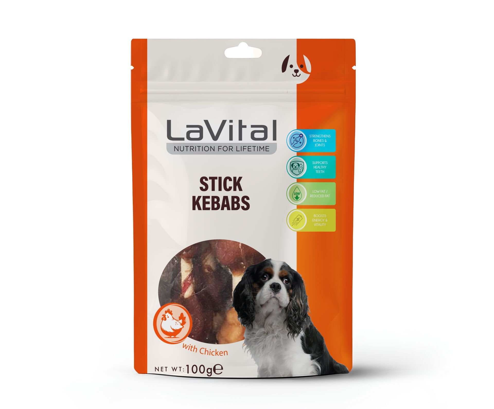 LAVİTAL KÖPEK ÖDÜL ÖRDEK ETLİ ve TAVUK CİĞERLİ KEBAP 100 G