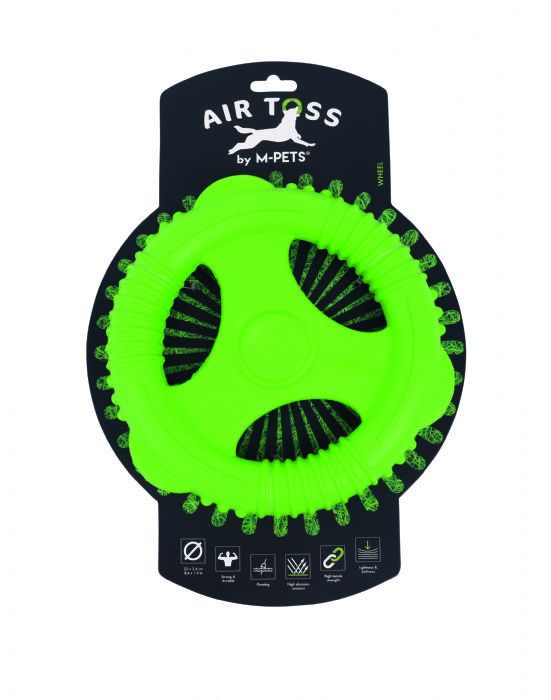 M-PETS AIR TOSS WHELL DAYANIKLI SUDA YÜZEN KÖPEK OYUNCAĞI GREEN