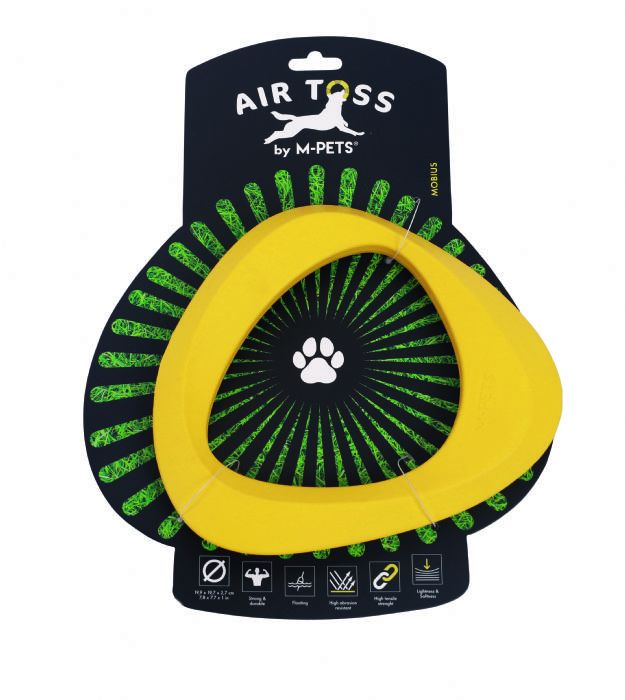M-PETS AIR TOSS MOBİUS DAYANIKLI SUDA YÜZEN KÖPEK OYUNCAĞI YELLOW