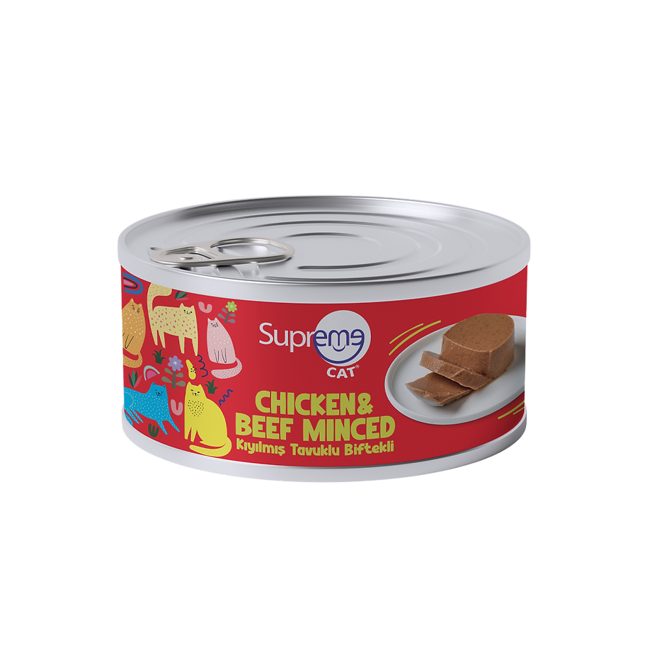SPRME W CAT KIYILMIŞ TAVUKLU & BİFTEKLİ 85 GR 24'LÜ