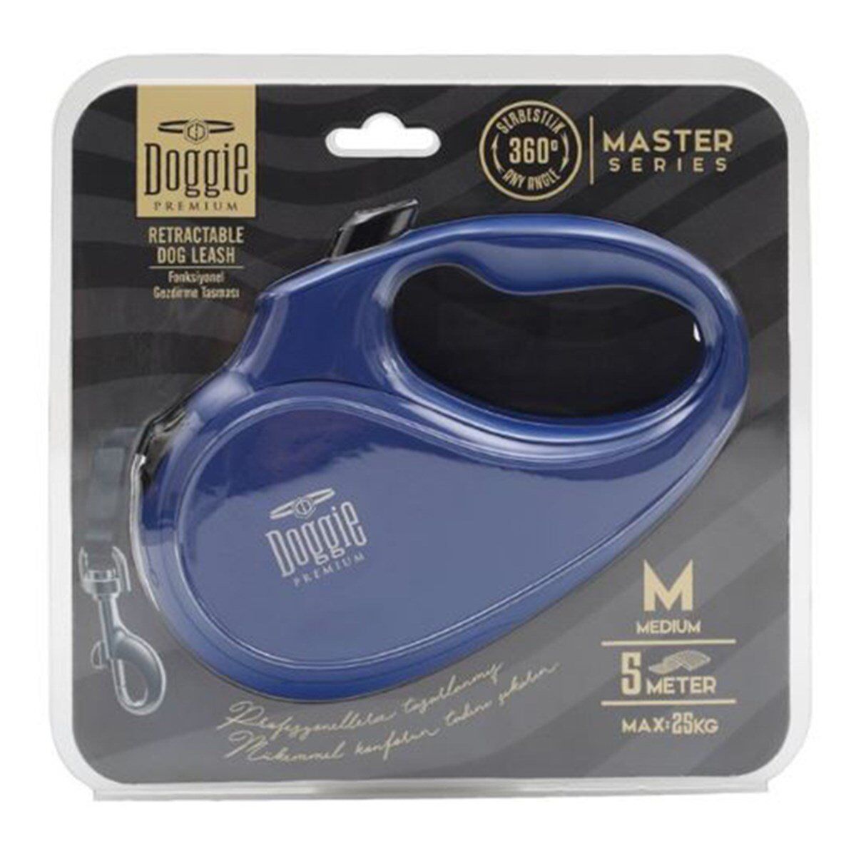 DOGGİE OTOMATİK GEZDİRME MEDİUM MAVİ 5 MT 25 KG