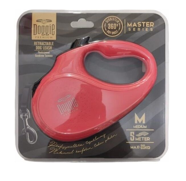 DOGGİE OTOMATİK GEZDİRME MEDİUM PEMBE 5 MT 25 KG