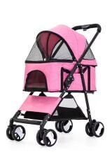 Glipet Doogo Kedi Köpek Arabası 46x80x98 Cm Pembe