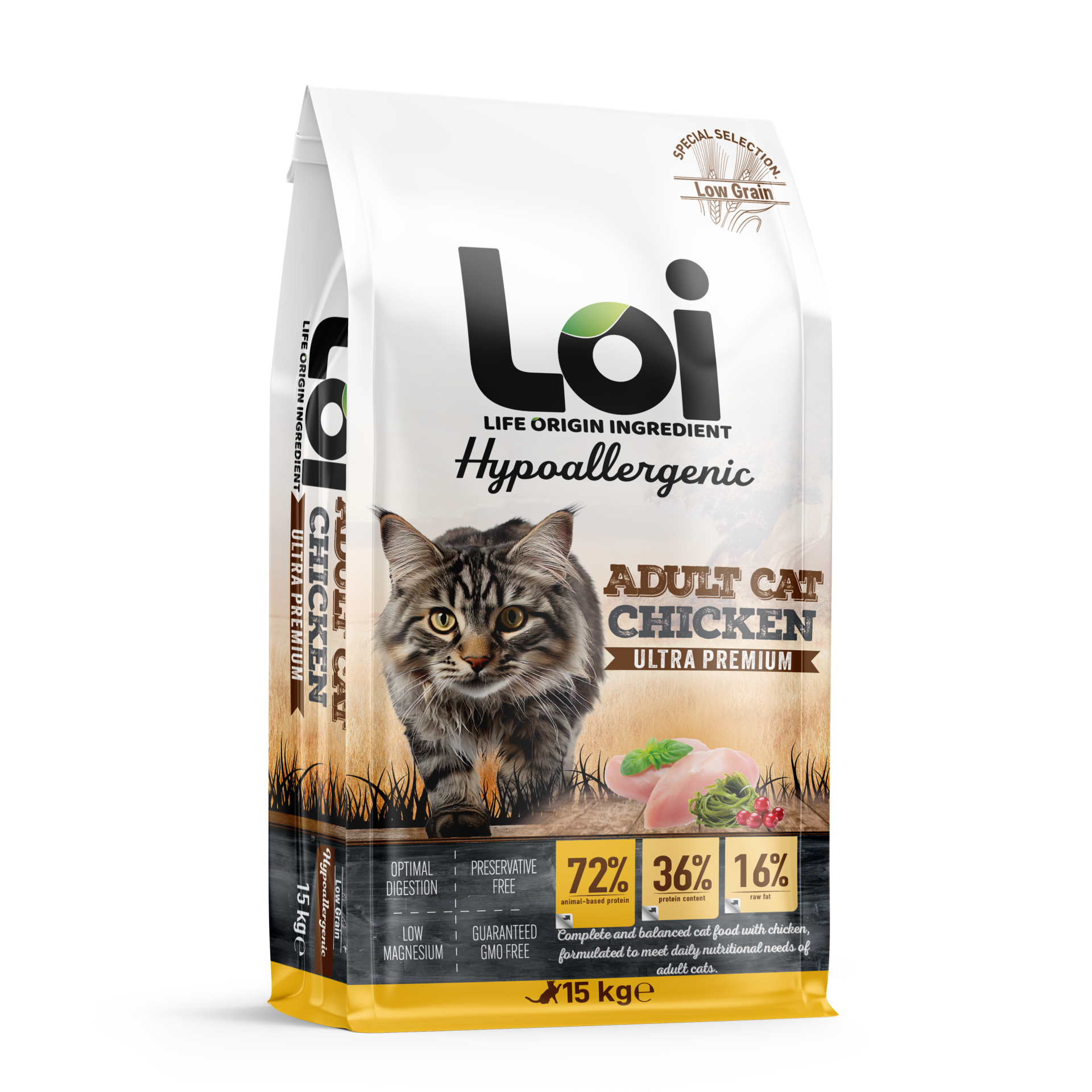 LOI YETİŞKİN KEDİ MAMASI TAVUKLU 15 KG