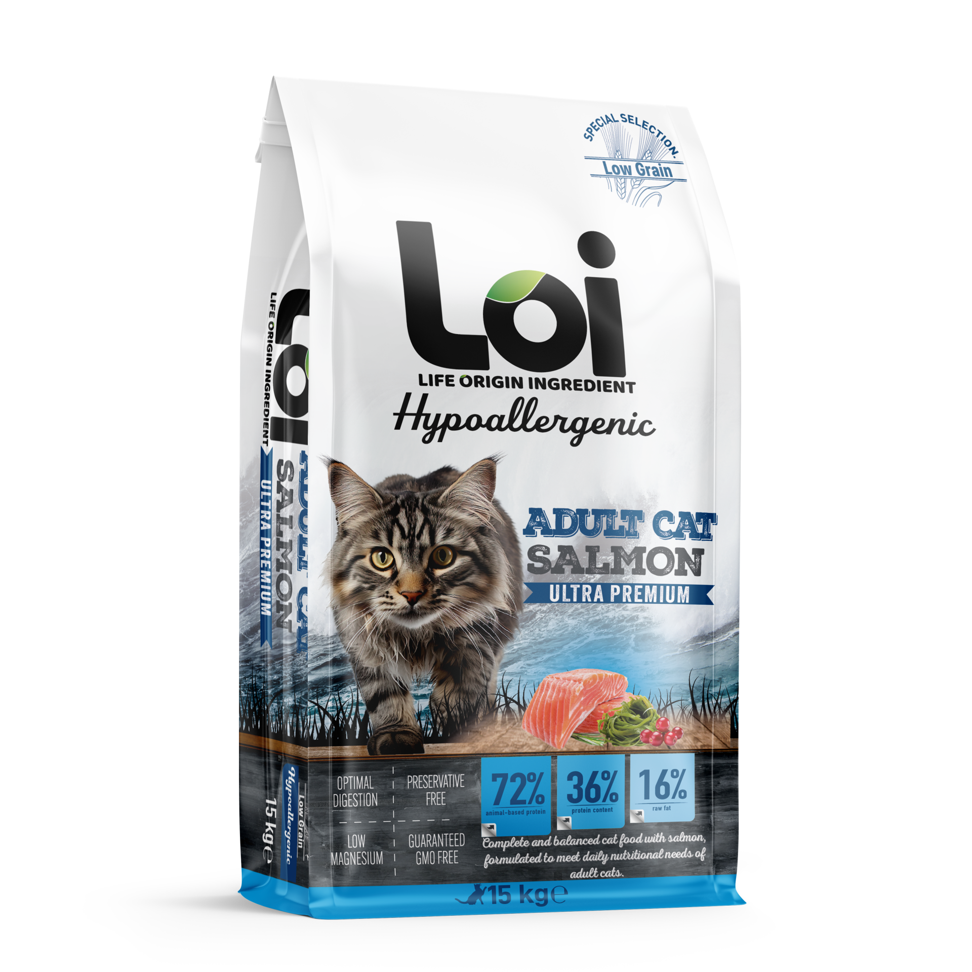 LOI YETİŞKİN KEDİ MAMASI SOMONLU 15 KG