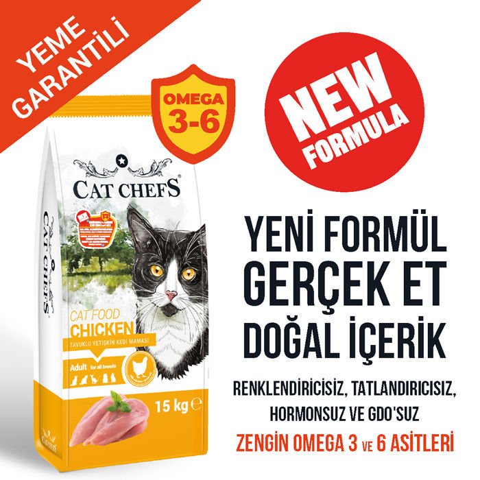 CAT CHEFS 15 KG YETİŞKİN TAVUKLU KEDİ MAMASI