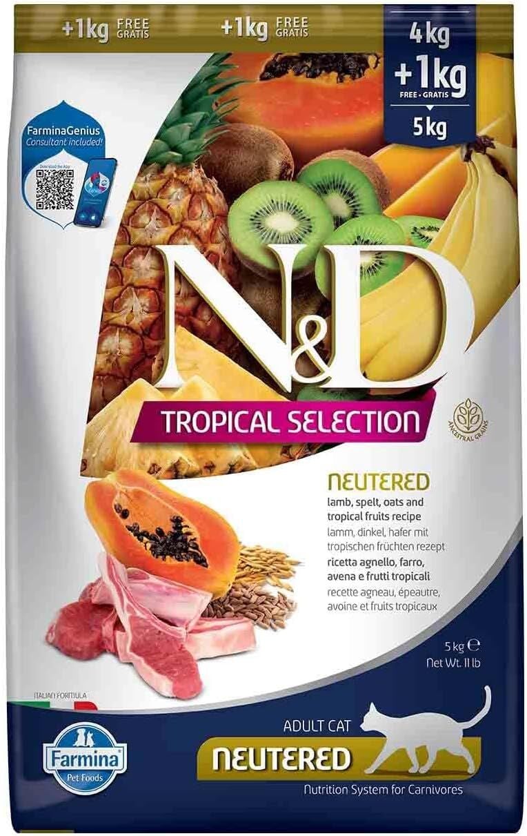 N&D CAT TROPICAL SELECTION LAMP NEUTERED 4+1 KG KG
