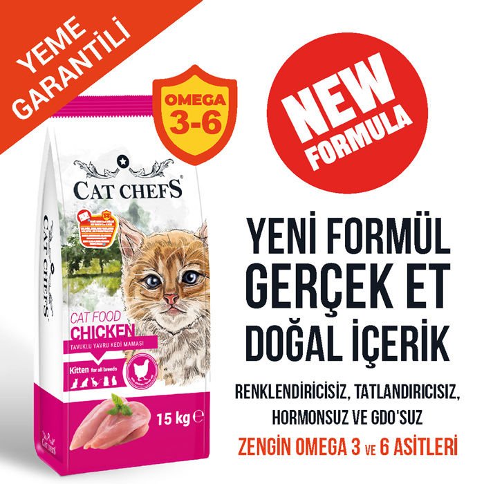 CAT CHEFS 15 KG TAVUKLU YAVRU KEDİ MAMASI