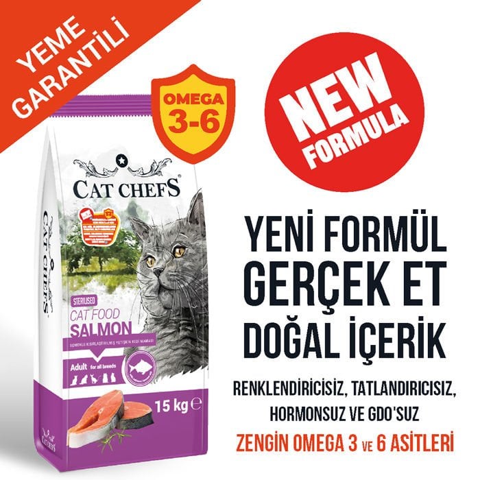 CAT CHEFS 15 KG SOMONLU KISIR KEDİ MAMASI