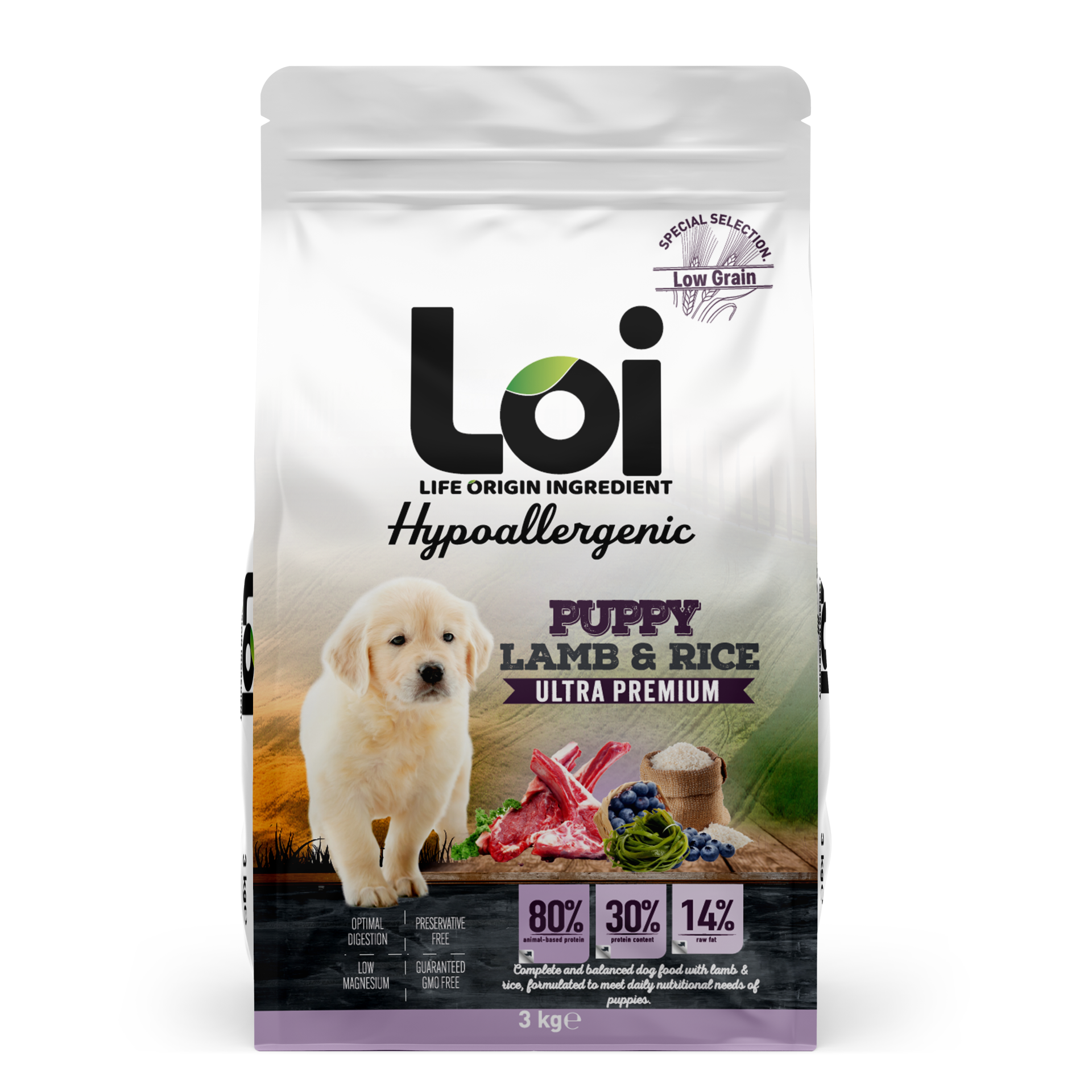 LOI YAVRU KÖPEK KUZU ETLİ VE PİRİNÇLİ 3 KG
