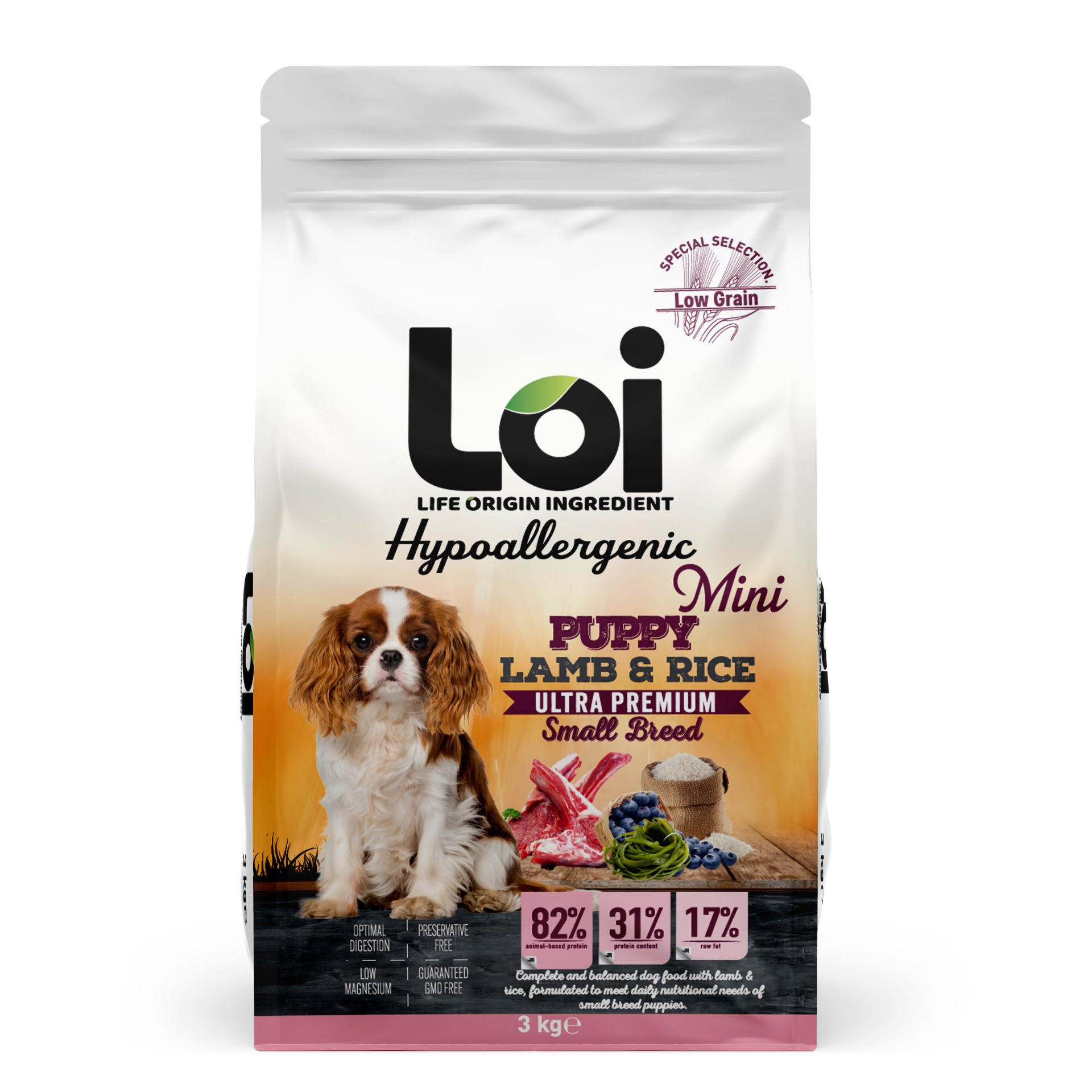 LOI MİNİ IRK YAVRU KÖPEK KUZU ETLİ VE PİRİNÇLİ 3 KG