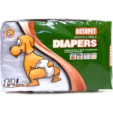 HUSHPET DIAPERS LARGE PED 12'Lİ