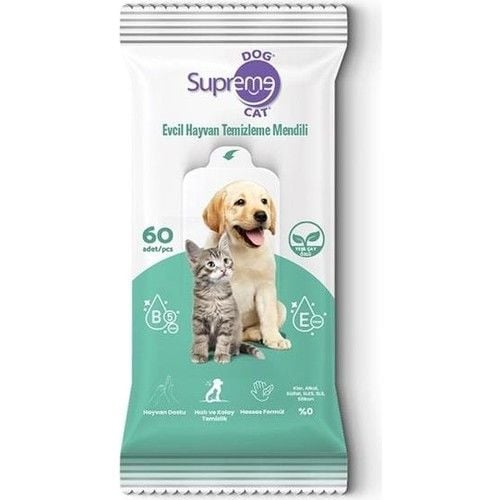 SPRME CAT DOG YEŞİL ÇAYLI TEMİZLEME MENDİLİ 6'LI