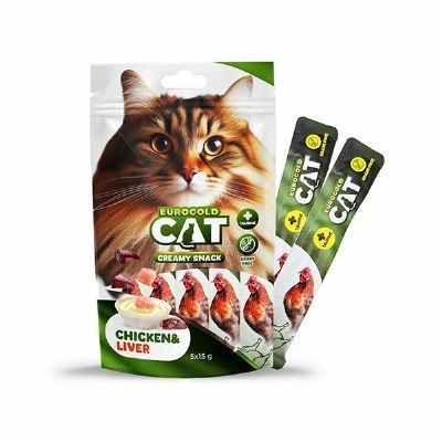 EUROGOLD CAT SIVI KEDİ ÖDÜLÜ TAVUK-CİĞER 5x15 GR