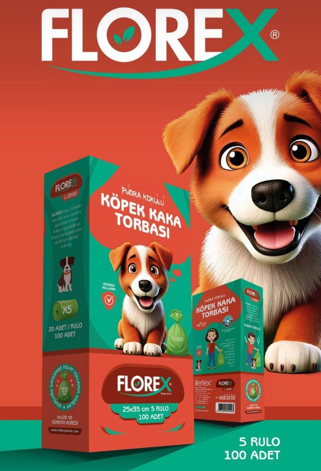 FLOREX KOKULU KÖPEK KAKA POŞETİ 25x35 100 ADET