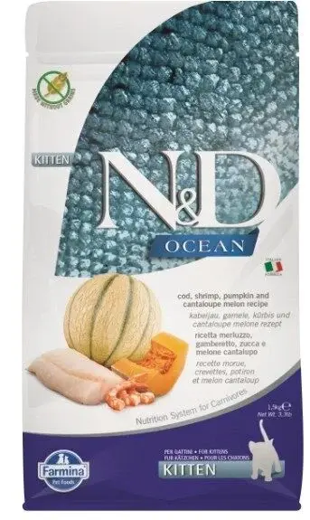 N&D OCEAN BK MORİNA KARİDES KAVUN (KİTTEN) 1,5 KG