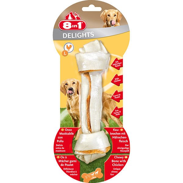 8IN1 DELİGHTS BONES KÖPEK ÖDÜL KEMİĞİ TAVUKLU L 85 GR