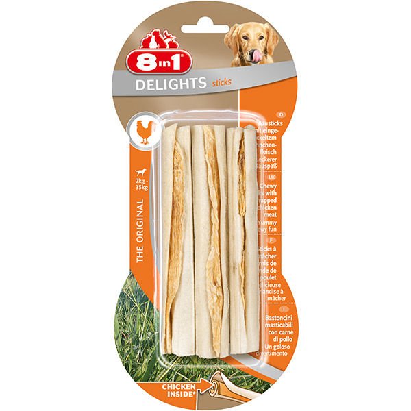 8IN1 DELİGHTS BONES KÖPEK ÖDÜL KEMİĞİ TAVUKLU L 85 GR
