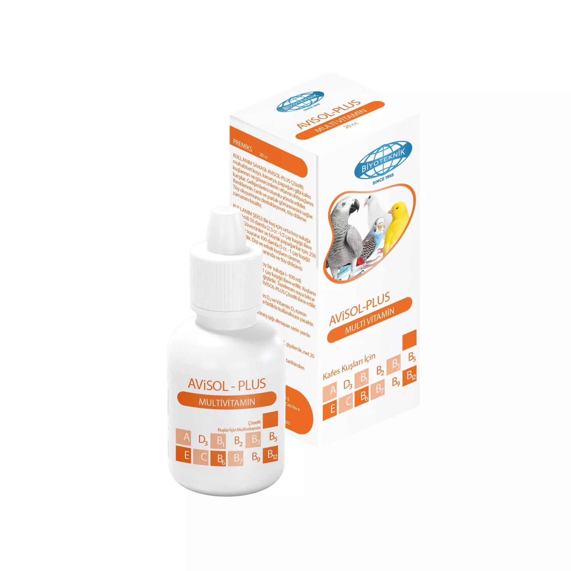 BİYOTEKNİK AVİSOL-PLUS 20CC (KUŞLAR İÇİN B-KOMPLEKS) 6'LI