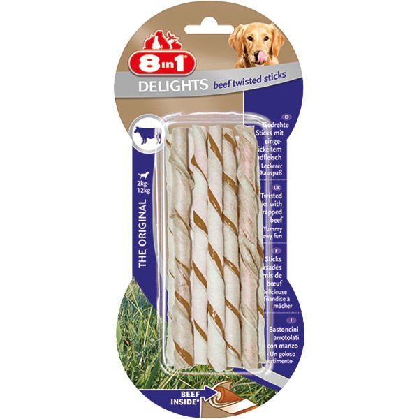 8IN1 DELİGHTS BURGU ÇUBUK KÖPEK ÖDÜL KEMİĞİ SIĞIR ETİ 55 GR